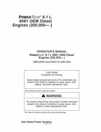 repair manual John Deere PowerTech 8.1L 6081 OEM Diesel Engines Operator’s Manual OMRG34944 PDF