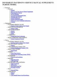 repair manual Harley Davidson FLHXSE Model 2019 Service Manual Supplement PDF