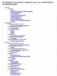 repair manual Harley Davidson FLTRXSE Model 2019 Service Manual Supplement PDF