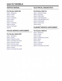 repair manual Harley Davidson FLT Models 2003 Service, Electrical Diagnostics, Service Supplement Manuals PDF