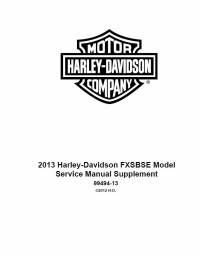 repair manual Harley Davidson FXSBSE Model 2013 Service Manual Supplement PDF