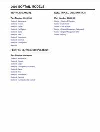 repair manual Harley Davidson Softail Models 2005 Service, Electrical Diagnostics, Service Supplement Manuals PDF