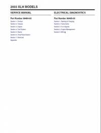 repair manual Harley Davidson XLH Models 2003 Service And Electrical Diagnostics Manuals PDF