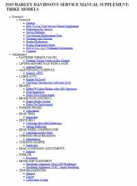 repair manual Harley Davidson 2019 Trike Models Service Manual Supplement PDF
