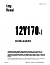 repair manual Komatsu Diesel Engine 12V170-1 Series Shop Manual PDF