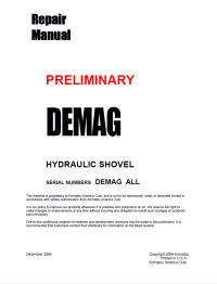 repair manual Komatsu Preliminary Demag Hydraulic Shovel Repair Manual PDF