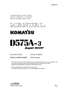 repair manual Komatsu Super Dozer D575A-3 Shop Manual PDF