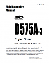 repair manual Komatsu Super Dozer D575A-3 Field Assembly Manual PDF