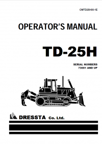 repair manual Komatsu TD-25H Bulldozers Operations Manual PDF