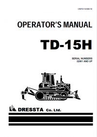 repair manual Komatsu TD-15H Bulldozers Operations Manual PDF