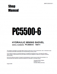 repair manual Komatsu Hydraulic Mining Shovel PC5500-6 Set of Shop Manuals PDF