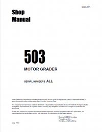 repair manual Komatsu Motor Grader 503 Shop Manual PDF