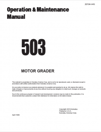 repair manual Komatsu Motor Grader 503 Operation and Maintenance Manual PDF