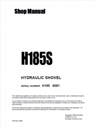 repair manual Komatsu Mining Shovel H185S Set of Shop Manuals PDF