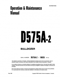 repair manual Komatsu Bulldozer D575A-2 Set of Operation and Maintenance Manuals PDF
