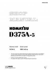 repair manual Komatsu Bulldozer D375A-5 Set of Shop Manuals PDF