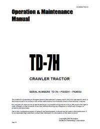 repair manual Komatsu Crawler Tractor TD7H Operation and Maintenance Manual PDF