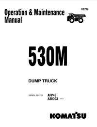 repair manual Komatsu Dump Truck 530M Operation and Maintenance Manual PDF