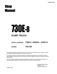 repair manual Komatsu Dump Truck 730E-8 Set of Shop Manuals PDF