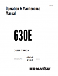 repair manual Komatsu Dump Truck 630E Operation and Maintenance Manual PDF