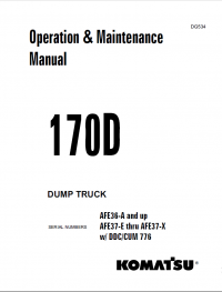 repair manual Komatsu Dump Truck 170D Operation and Maintenance Manual PDF