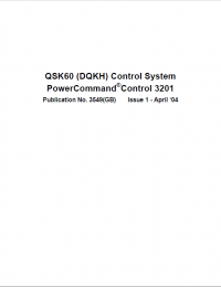 repair manual Cummins QSK60 (DQKH) Control System PowerCommand Control 3201 Manual
