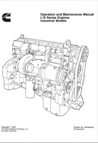 repair manual Cummins L10 Series Engine Industrial models Operator and Maintenance Manual
