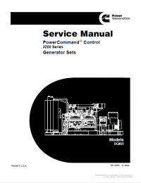 repair manual Cummins PowerCommand Control 3200 Series Generator Sets Service Manual