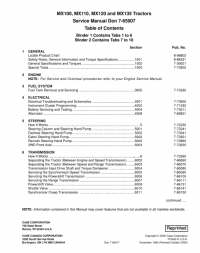 repair manual Case MX100/110/120/135 Tractors PDF Service Manual