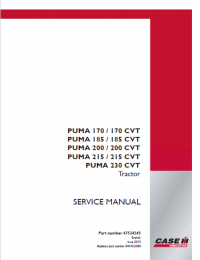 repair manual Case Puma 170/185/200/215/230 CVT Tractors PDF Manual