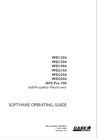 repair manual Case WD1204-WD2504 Self-Propelled Windrower Software Operating Guide