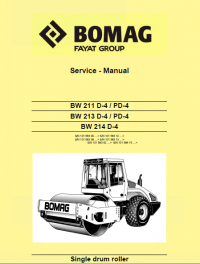 repair manual Bomag BW211/213/214 D-4/PD-4 Single Drum Roller PDF Manual