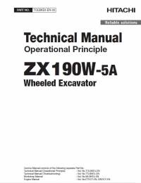 repair manual Hitachi Wheeled Excavator ZX190W-5A Operational Principle Technical Manual PDF