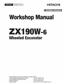repair manual Hitachi Wheeled Excavator ZX190W-6 Workshop Manual PDF