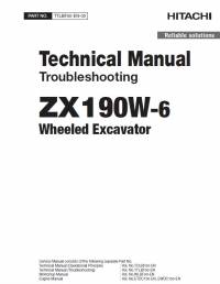 repair manual Hitachi Wheeled Excavator ZX190W-6 Troubleshooting Technical Manual PDF