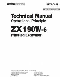 repair manual Hitachi Wheeled Excavator ZX190W-6 Operational Principle Technical Manual PDF