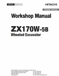 repair manual Hitachi Wheeled Excavator ZX170W-5B Workshop Manual PDF