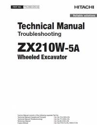 repair manual Hitachi Wheeled Excavator ZX210W-5A Troubleshooting Technical Manual PDF
