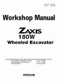 repair manual Hitachi Wheeled Excavator Zaxis 180W Workshop Manual PDF