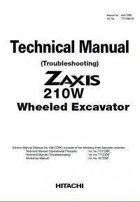 repair manual Hitachi Wheeled Excavator Zaxis 210W Troubleshooting Technical Manual PDF