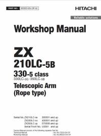 repair manual Hitachi Telescopic Arm (Rope Type) ZX210LC-5B 330-5 Class Workshop Manual PDF