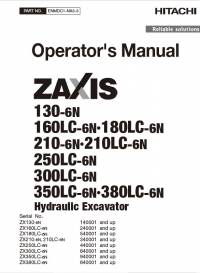 repair manual Hitachi Excavator Zaxis 130-6N, 160/180LC-6N, 210(LC)-6N, 250/300LC-6N, 350/380LC-6N Operator’s PDF