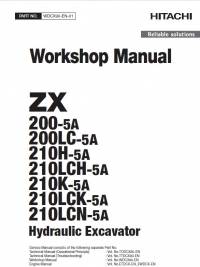 repair manual Hitachi Hydraulic Excavator ZX 200(LC)-5A, 210(LC)H-5A, 210(LC)K-5A Workshop Manual PDF