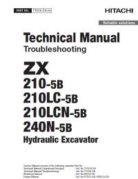 repair manual Hitachi Hydraulic Excavator ZX210(LC)-5B, ZX210LCN-5B, ZX240N-5B Troubleshooting Technical Manual