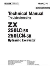repair manual Hitachi Hydraulic Excavator ZX250LC-5B, ZX250LCN-5B Troubleshooting Technical Manual PDF