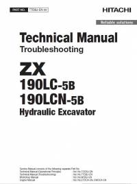 repair manual Hitachi Hydraulic Excavator ZX190LC-5B, ZX190LCN-5B Troubleshooting Technical Manual PDF