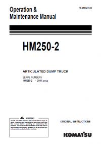 repair manual Komatsu HA250-2 Articulated Dump Truck Operation & Maintenance Manual PDF