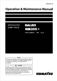 repair manual Komatsu HM300-1 Articulated Dump Truck Set of Manuals