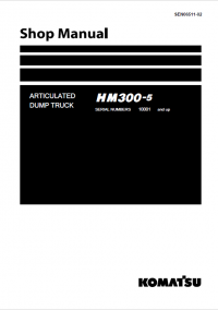 repair manual Komatsu Articulated Dump Truck HM300-5 Shop Manual PDF