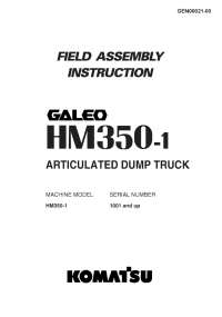 repair manual Komatsu Articulated Dump Truck HM350-1 Field Assembly Instruction PDF
